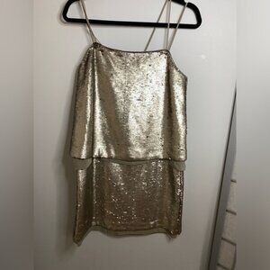 Banana republicPewter silver sequin dress US2
